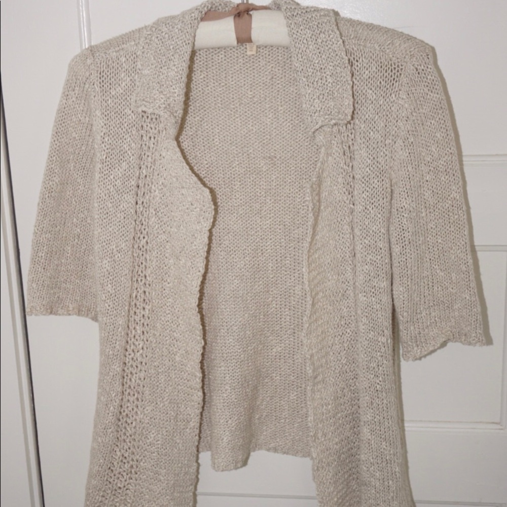 Eileen Fisher open weave fisherman cardigan